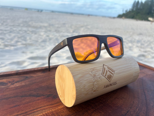 Handmade Bamboo Orange Lenses