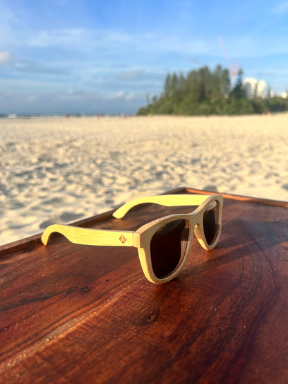 Bamboo Polarized lens Sunglasses Wayfarer Style