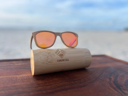 Bamboo Orange Lenses  wayfarer Style